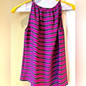 Pink,‎ navy and yellow size small petite sleeveless top from Loft.
